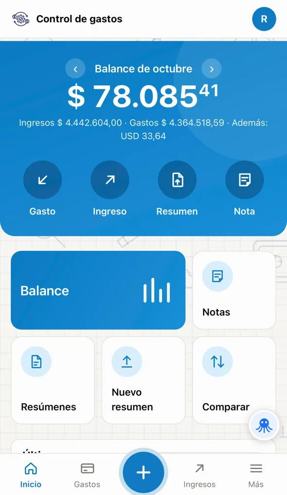 The monthly balance on the phone